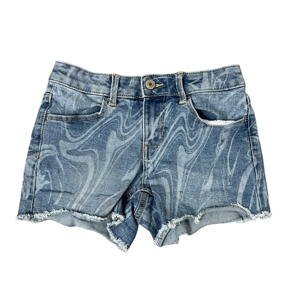 SO Blue Swirl Denim Shorts - Picture 1 of 6